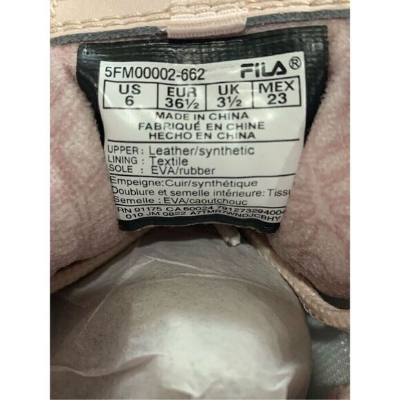 NWB FILA Women's Disruptor II Premium SNEAKERS Peach Blush/Brown/fila 6M US - Picture 6 of 7